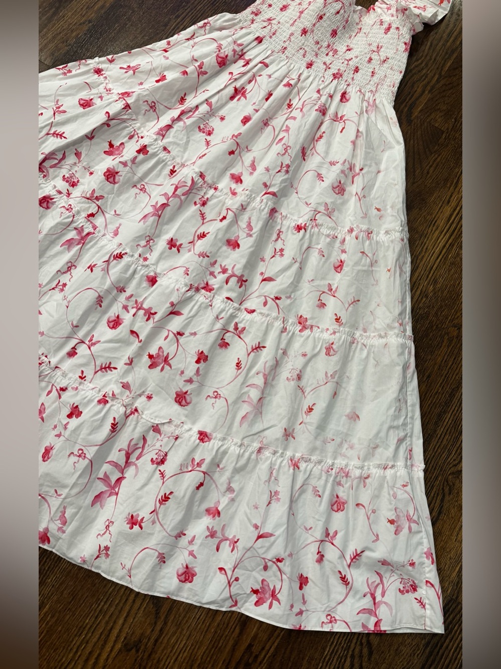 Hill House Red Botanical Nap Dress Size Small Flaws - Picture 2 of 12